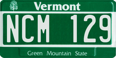 VT license plate NCM129