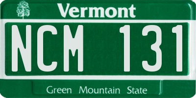 VT license plate NCM131