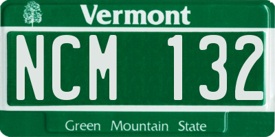 VT license plate NCM132