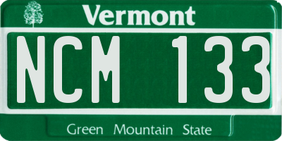 VT license plate NCM133