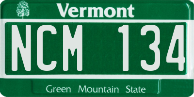 VT license plate NCM134