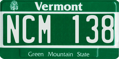 VT license plate NCM138