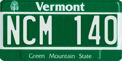 VT license plate NCM140