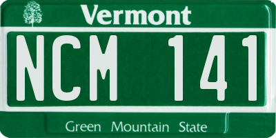 VT license plate NCM141