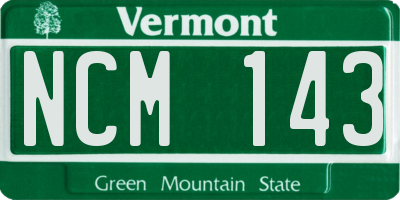 VT license plate NCM143