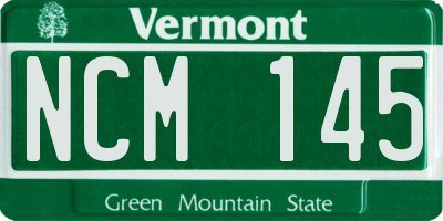 VT license plate NCM145