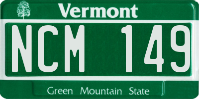 VT license plate NCM149