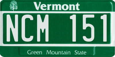 VT license plate NCM151