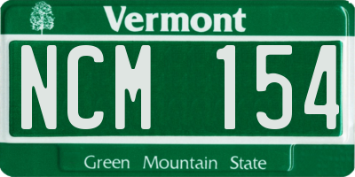 VT license plate NCM154