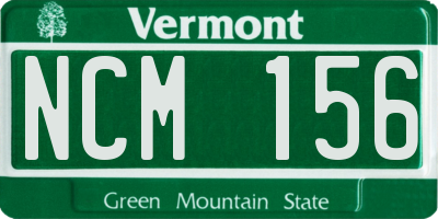VT license plate NCM156