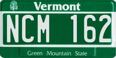 VT license plate NCM162