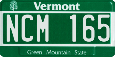 VT license plate NCM165