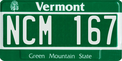 VT license plate NCM167