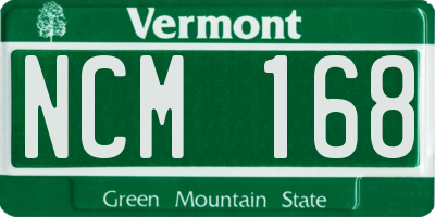 VT license plate NCM168