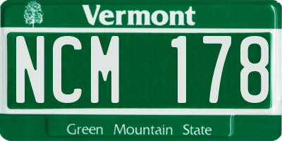 VT license plate NCM178