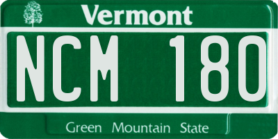 VT license plate NCM180