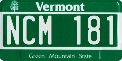 VT license plate NCM181