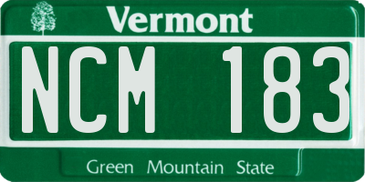 VT license plate NCM183