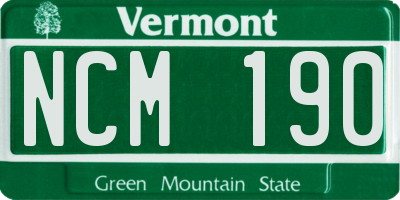 VT license plate NCM190