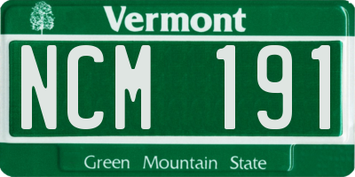 VT license plate NCM191