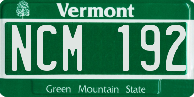 VT license plate NCM192