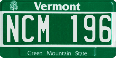 VT license plate NCM196