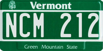 VT license plate NCM212