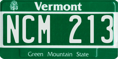 VT license plate NCM213