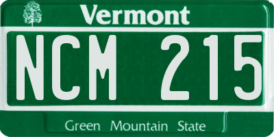 VT license plate NCM215