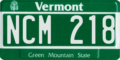 VT license plate NCM218