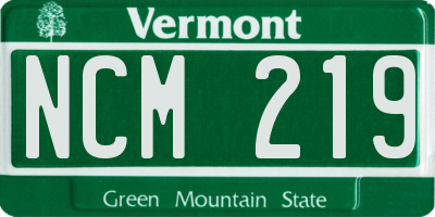 VT license plate NCM219