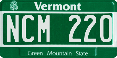 VT license plate NCM220