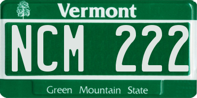 VT license plate NCM222