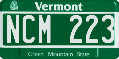 VT license plate NCM223