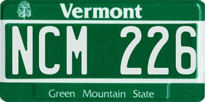 VT license plate NCM226