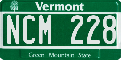 VT license plate NCM228