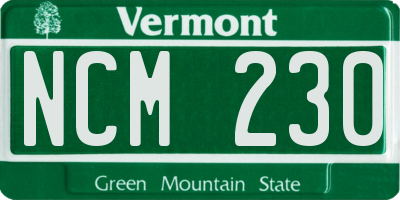 VT license plate NCM230