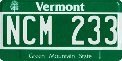 VT license plate NCM233