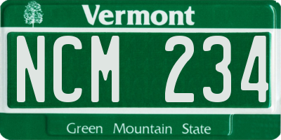 VT license plate NCM234
