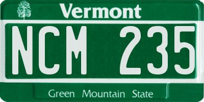 VT license plate NCM235