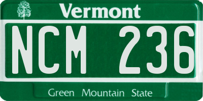 VT license plate NCM236