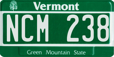 VT license plate NCM238