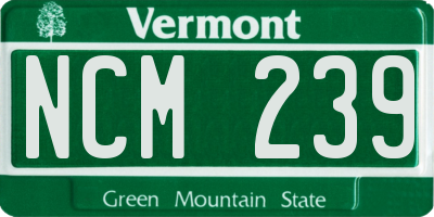 VT license plate NCM239