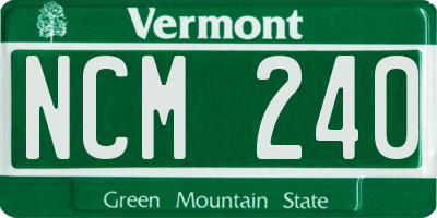 VT license plate NCM240