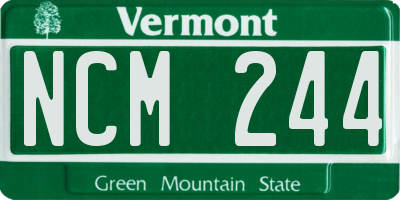 VT license plate NCM244
