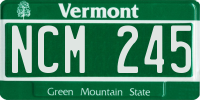 VT license plate NCM245