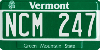 VT license plate NCM247