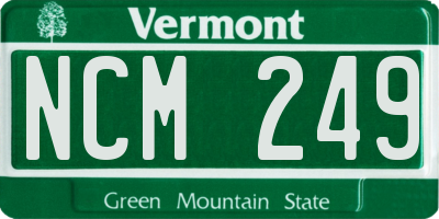 VT license plate NCM249