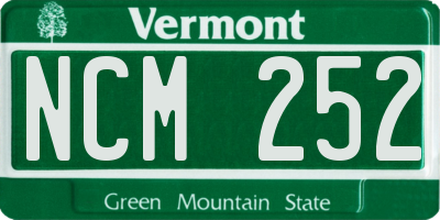 VT license plate NCM252