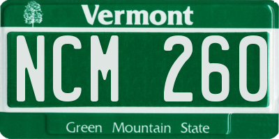 VT license plate NCM260